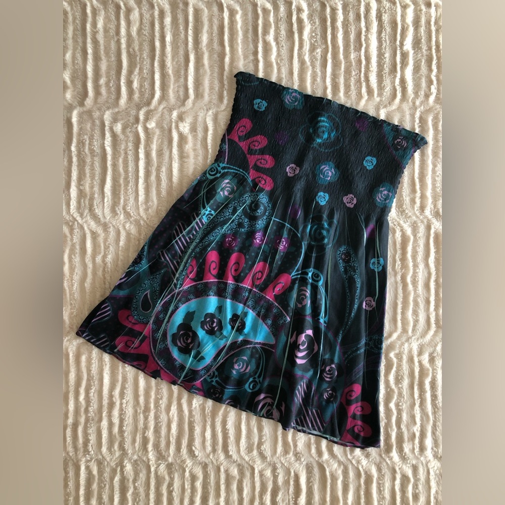 Funky Floral Print Flowy Tube Top